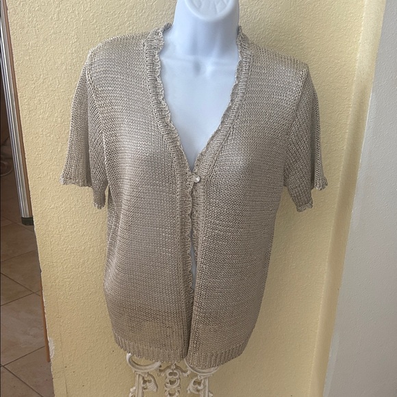 Sag Harbor Bundle Tan Knit Cardigan and Bag Set - Picture 3 of 10